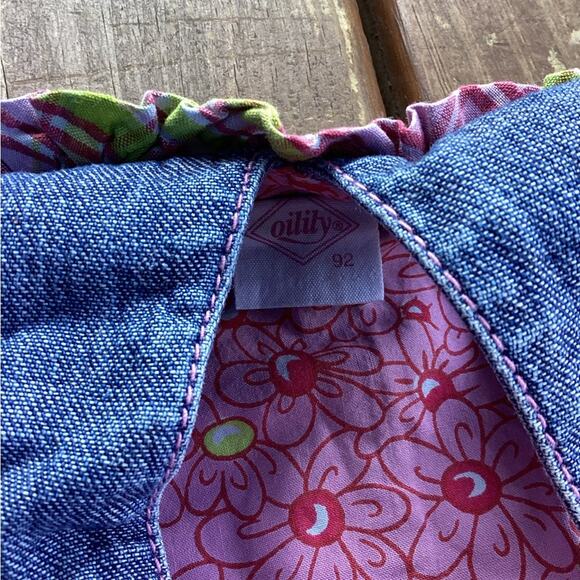 Oilily Pink Denim Jean Floral Overalls Size 2Y - Picture 4 of 5